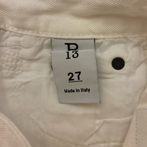 R13 White Distressed Denim Shorts - Picture 6 of 11